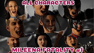 All Characters Perform Mileena’s Appetizer Fatality - Mortal Kombat 1