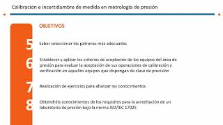 Curso Calibración e Incertidumbre de Medida en Metrología de Presión - Metrología