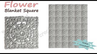 How to crochet Lace  Granny Square Flower Square Flower blanket square  Wika crochet