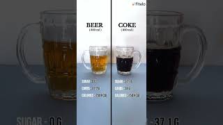 beer vs coke #sugar #carbs #calories #viral #beer #coke #health #diet #diabetes