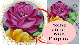 como pintar rosa púrpura no Oxford #pintura #pinturaemtecido