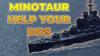 World of Warships - Wows Minotaur Gameplay Review Guide - Help Your DDs