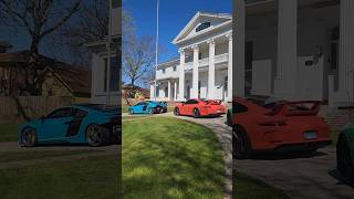 Audi R8 and Porsche GT3 are taking over the White House. #audir8 #porschegt3 #supercars #fastcar