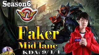 Faker -Zed vs ezreal  mid lane -Korea season6 game play