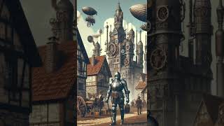 AI Medieval Steampunk Village | #aiart #aigenerated #steampunk #ai