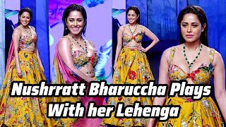 Nushrratt Bharuccha Plays With her Lehenga | Ramp Walks | Lakme Fashion Week