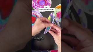 Faux Watercolor Hearts Kids Craft Kindergarten Writing