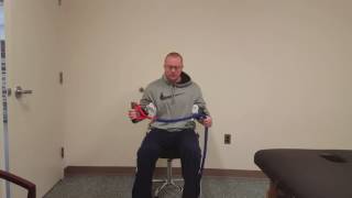 Seated Right Resisted Scapular Pullback with ER