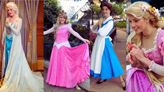 Disney Princess Aurora, Belle, Rapunzel, and Frozen Elsa & Anna | Disneyland/ Disney World 2024 |