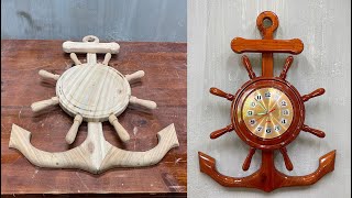 Perfect Woodworking Ideas - Beautiful Boat Anchor Wall Clock Design - DIY Wood Project Ideas