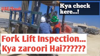 Forklift Inspection! Forklift safety Training| Fork lift Operator Training on site| Hindi Urdu!