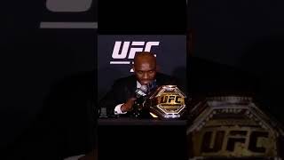 Kamaru Usman speaking pidgin English to his family on the phone during UFC press conference