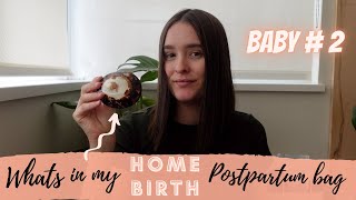 What's In my HOME BIRTH Postpartum Bag|Baby #2| Second Plant based pregnancy