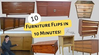 10 Furniture Flips in 10 Minutes! | Furniture Flipping Makeovers Before and Afters