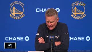 Steve Kerr Postgame Interview | Golden State Warriors lose to San Antonio Spurs 126-113