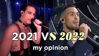 Eurovision 2022 vs 2021 Battle (with ratings, my opinion)