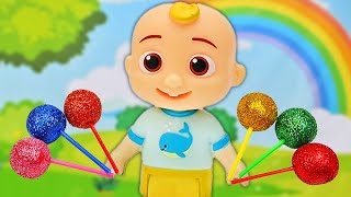 Cocomelon Friend go to the supermarket to buy rainbow lollipop | Pretend Play video for Kids