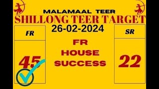 Phir Hoga Success💕|| Shillong teer 26/02/2024 (target number ) || #shillongteer #malamaalteer