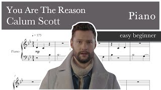 You are the reason - Calum Scott – Piano- Sheet Music (Easy Beginner)