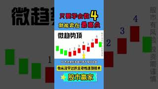 只要学会数4就能卖在最高点，你从没学过的主动性逃顶技术。#shorts   #股票  #起涨#交易 #主力 #大牛 #股票 #炒股技巧 #股票知识