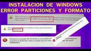 Error al Instalar Windows MBR - GPT - Crear Particion - Formatear | SOPTECO