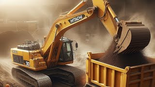 Hitachi Excavator Loading Soil