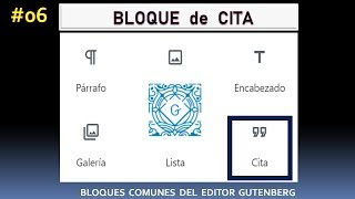 Bloque de CITA de Gutenberg | Editor de WordPress | Bloques Comunes del Gutemberg #06_2019