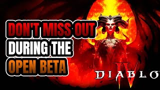 Be Sure To Complete This Checklist During The Open Beta! Diablo 4