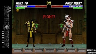 UMK3+ Arcade (1995) - Scorpion vs Shao Kahn l Very Hard.