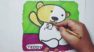 How to Draw a Cute Teddy Bear for Children. For children to draw along to in Timelapse Format.