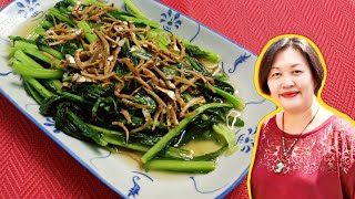 Stir-fry Long Mustard With Garlic And Anchovies