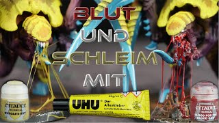 Blut und Schleimfäden mit UHU Tutorial - Meine Minis sabbern - Tab Table and beyond