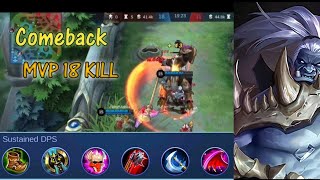 Mobile legend Balmond build mvp 18 kill gameplay