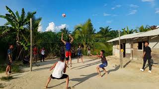 Volly plastik . Rius Gea, Desta Hura Nema VS Chandra. Julius. lapangan Vollyplastik ujung batu Rokan