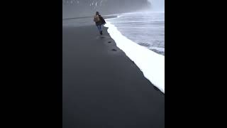 black sand beach