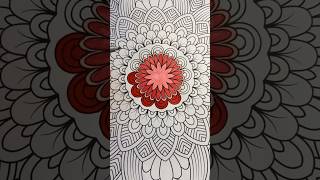 PART 2 Red and Grey mandala #fyp #art #mandalaart #colors #satisfying #mandala #artist #viral