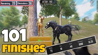 🔥Wow !! 101 SOLO FINISHES in 34 MINUTES | Solo Vs Squad GAMEPLAY😍 | 15 KD | JobanPUBG