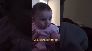 Baby does not enjoy the cat. #baby #boredposting