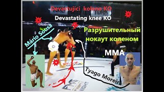 Mário Sousa vs Tyago Moreira -MMA- Devastating knee KO1.Devastující  koleno. Разрушительное колено.