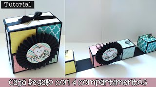 Tutorial: Caja Regalo DESPLEGABLE 🤯 con 4 compartimentos 🤩🎁