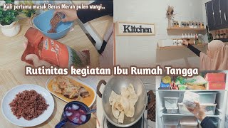 RUTINITAS BERULANG IBU RUMAH TANGGA DI DAPUR TIPS MASAK BERAS MERAH PULEN WANGI || DAILY VLOG IRT