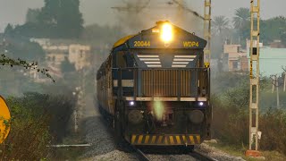 LHF BLUE EMD with LIGHTS on !! Early Morning BODHAN KACHEGUDA Passenger Special | Indian Railways