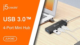 j5create's® 4-Port Mini HUB JUH340