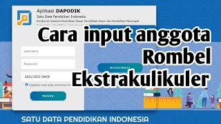 Cara input anggota rombel Ekstrakurikuler @caktuton