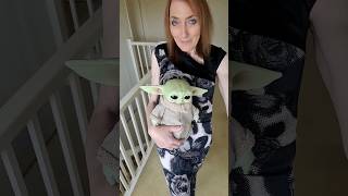 wearing Karen Millen Dress and Star Wars Character, Grogu