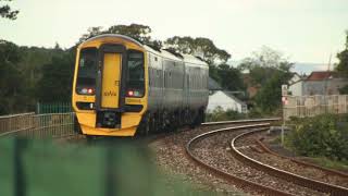 Trains on the main line from Starcross to Dawlish in Devon 2022