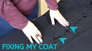 Fix vintage coat button loops - Easy Fix Sewing