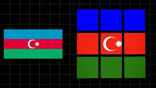 AZERBAIJAN FLAG on the Rubik's Cube 3x3 🇦🇿