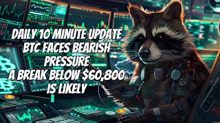 Daily 10 Minute Update - BTC Faces Bearish Pressure. A Break Below $60,800 is Likely