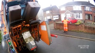 Dennis Elite 6 Bin lorry on Garden Waste, OVZ (POV)